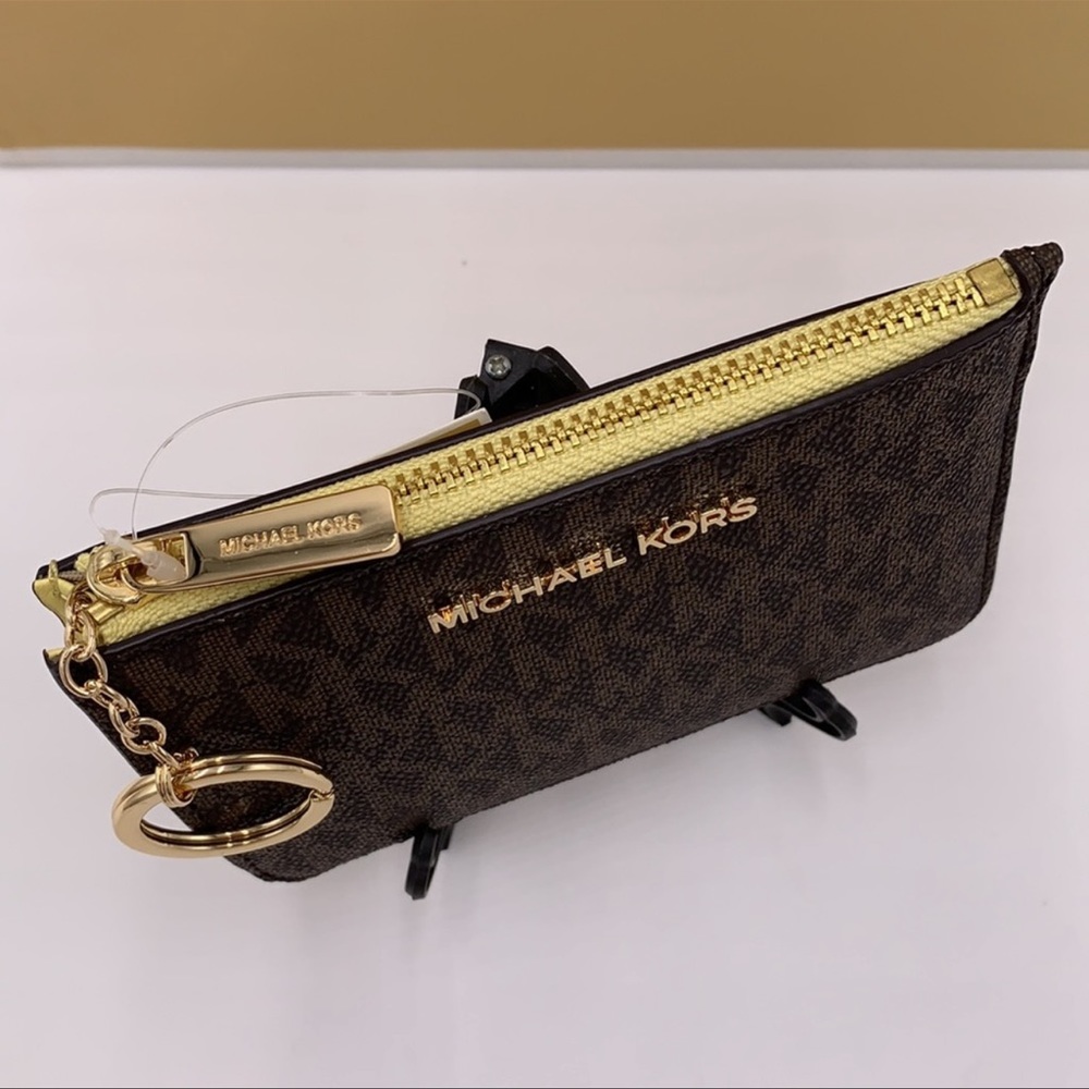 MICHAEL KORS SMALL TOP ZIP COINPOUCH W ID BUTTERCUP - Picture 3 of 14